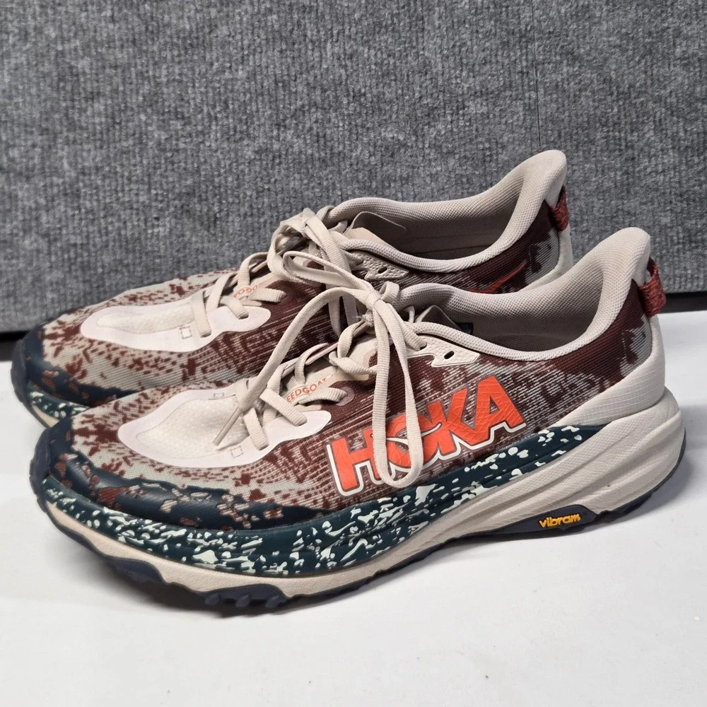 Hoka Speedgoat 6 Trail Running Shoes Mens 11 D PTYB Brown Orange 1147791